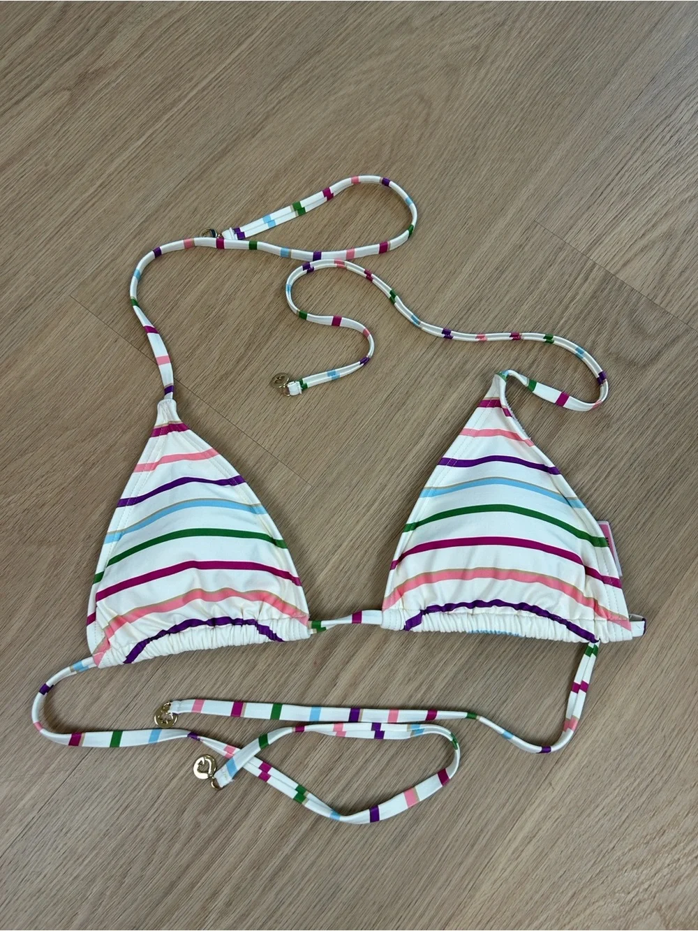 Kate Spade Striped Bikini Top L